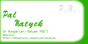 pal matyek business card